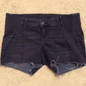 Black Isabel Maternity Jean Shorts